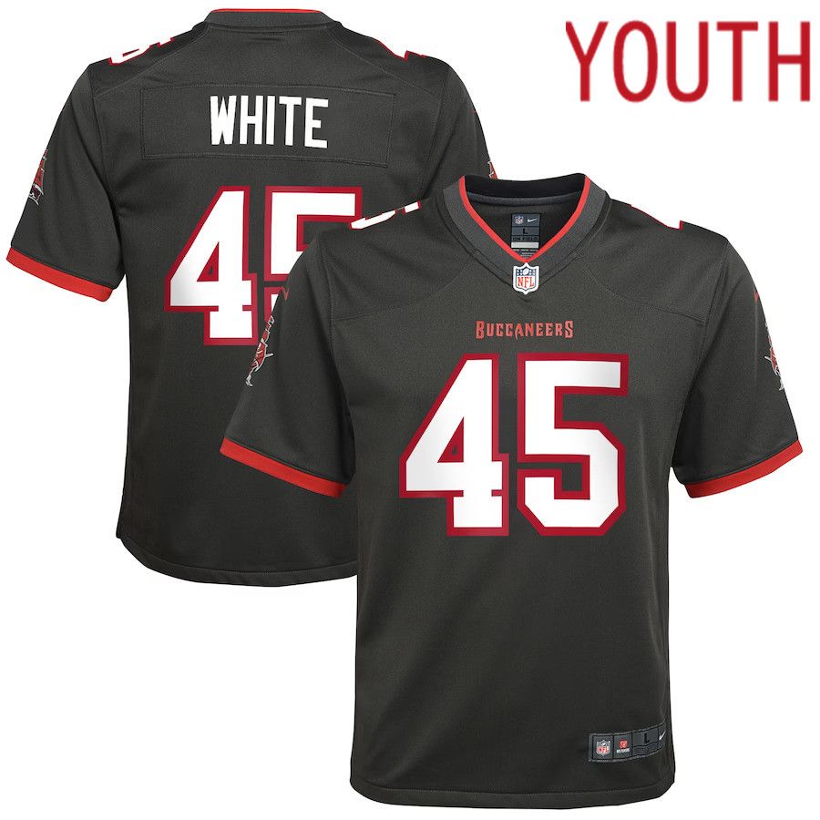 Youth Tampa Bay Buccaneers 45 Devin White Nike Pewter Alternate Game NFL Jersey